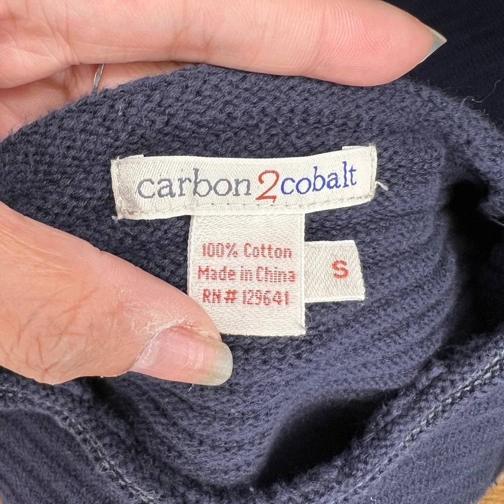 Carbon 2 cobalt navy knitted sweater 100% cotton
